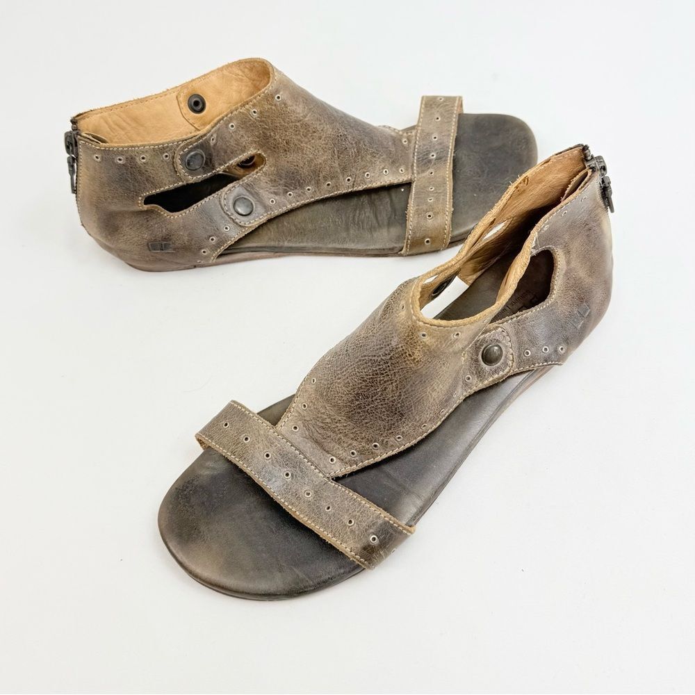 BedStu SOTO Brown Leather Boho Festival Flat Open Toe Sandals